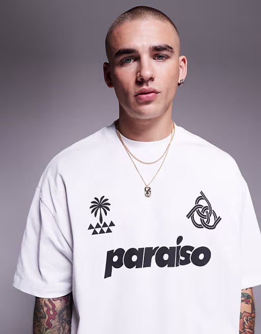 Oversized T-shirt with Soccer Graphic