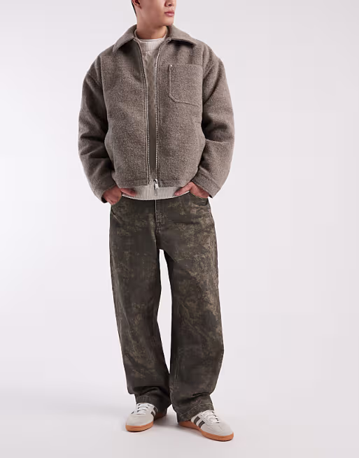 loose straight jeans in camo