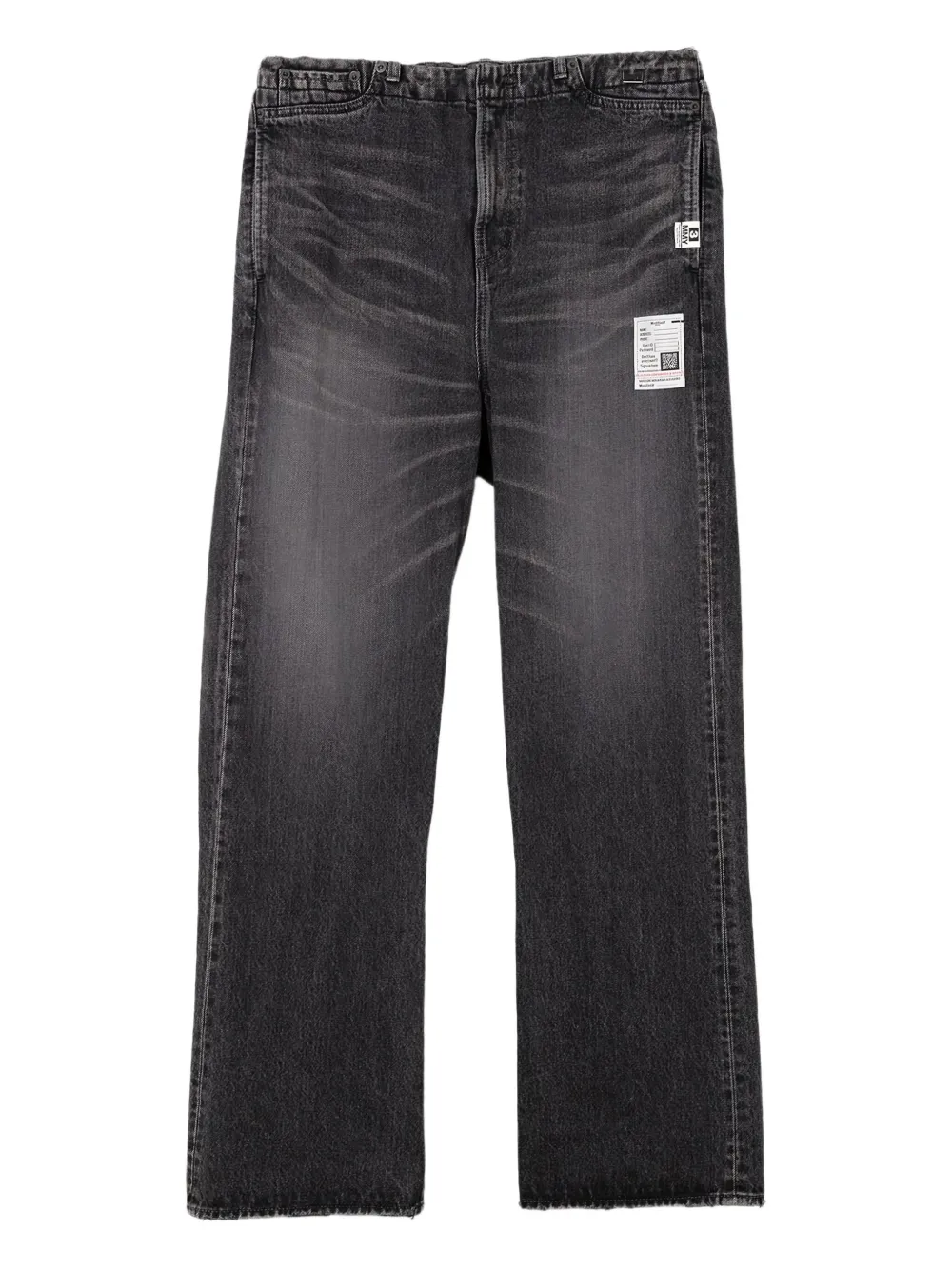 elastic-waist patch-pocket jeans