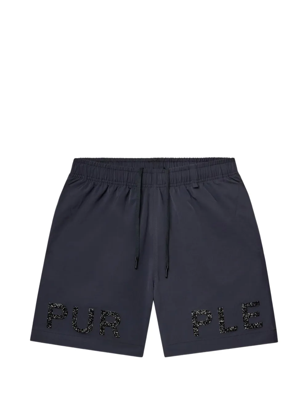 lettering drawstring shorts